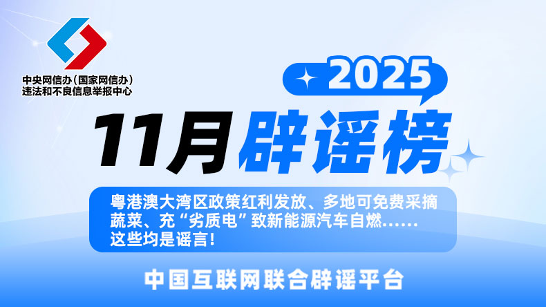 中国互联网联合辟谣平台2025年11月辟谣榜