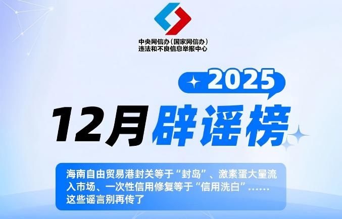 中国互联网联合辟谣平台12月辟谣榜